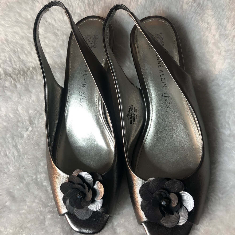 Silver Slingback Sandals